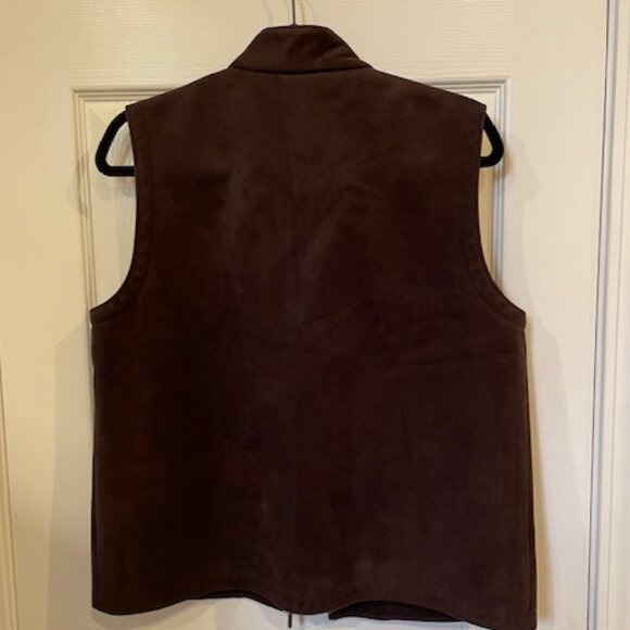 Talbots faux suede brown vest; sz MED very good condition - Picture 3 of 3